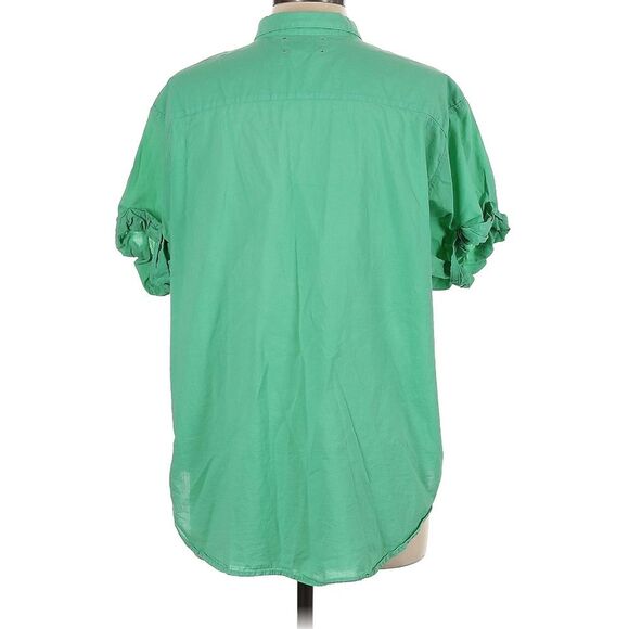Xirena 100% Cotton Channing Shirt Button Front Rolled Sleeve Green Light Top L - Picture 4 of 8